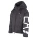 EA7 EMPORIO ARMANI BOMBER JACKET OVERSIZE CON CAPPUCCIO IN TESSUTO TECNICO BLACK E MAXI LOGO LETTERING WHITE