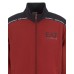 EA7 EMPORIO ARMANI FELPA A COLLO ALTO FULL ZIP BORDEAUX CON LOGO LETTERING E BANDE BLACK CON LOGO LETTERING