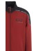 EA7 EMPORIO ARMANI FELPA A COLLO ALTO FULL ZIP BORDEAUX CON LOGO LETTERING E BANDE BLACK CON LOGO LETTERING