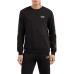 EA7 EMPORIO ARMANI FELPA GIROCOLLO BLACK IN MISTO COTONE RICICLATO ASV CON LOGO LETTERING GOLD