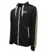 EA7 EMPORIO ARMANI FELPA FULL ZIP CON CAPPUCCIO BLACK IN MISTO COTONE RICICLATO ASV CON LOGO LETTERING GOLD