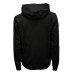 EA7 EMPORIO ARMANI FELPA FULL ZIP CON CAPPUCCIO BLACK IN MISTO COTONE RICICLATO ASV CON LOGO LETTERING GOLD