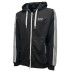 EA7 EMPORIO ARMANI FELPA FULL ZIP CON CAPPUCCIO BLACK IN MISTO COTONE RICICLATO ASV CON LOGO LETTERING WHITE