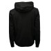 EA7 EMPORIO ARMANI FELPA FULL ZIP CON CAPPUCCIO BLACK IN MISTO COTONE RICICLATO ASV CON LOGO LETTERING WHITE