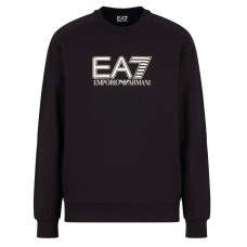 EA7 EMPORIO ARMANI FELPA NERA DA UOMO CON LOGO LETTERING 