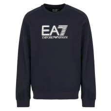 EA7 EMPORIO ARMANI FELPA BLU DA UOMO CON LOGO LETTERING 