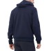 EA7 EMPORIO ARMANI FELPA FULL ZIP BLUE CON CAPPUCCIO E BANDE CON LOGO LETTERING WHITE	