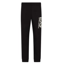 EA7 EMPORIO ARMANI PANTALONE JOGGER IN MISTO COTONE BLACK CON LOGO LETTERING STAMPATO WHITE	