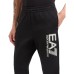 EA7 EMPORIO ARMANI PANTALONE JOGGER IN MISTO COTONE BLACK CON LOGO LETTERING STAMPATO WHITE	