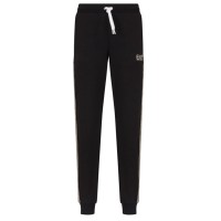 EA7 EMPORIO ARMANI PANTALONE JOGGER BLACK CON LOGO LETTERING GOLD 