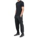 EA7 EMPORIO ARMANI PANTALONE JOGGER BLACK CON LOGO LETTERING E BANDE CON LOGO LETTERING	