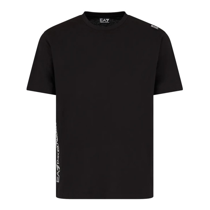 EA7 EMPORIO ARMANI T-SHIRT IN COTONE A MANICA CORTA BLACK 