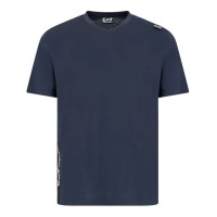 EA7 EMPORIO ARMANI T-SHIRT IN COTONE A MANICA CORTA BLUE