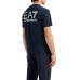 EA7 EMPORIO ARMANI T-SHIRT REGULAR FIT A MANICA CORTA BLUE A GIROCOLLO IN JERSEY DI COTONE  