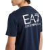 EA7 EMPORIO ARMANI T-SHIRT REGULAR FIT A MANICA CORTA BLUE A GIROCOLLO IN JERSEY DI COTONE  