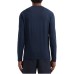 EA7 EMPORIO ARMANI MAGLIA A MANICA LUNGA IN COTONE BLUE CON LOGO LETTERING STAMPATO	