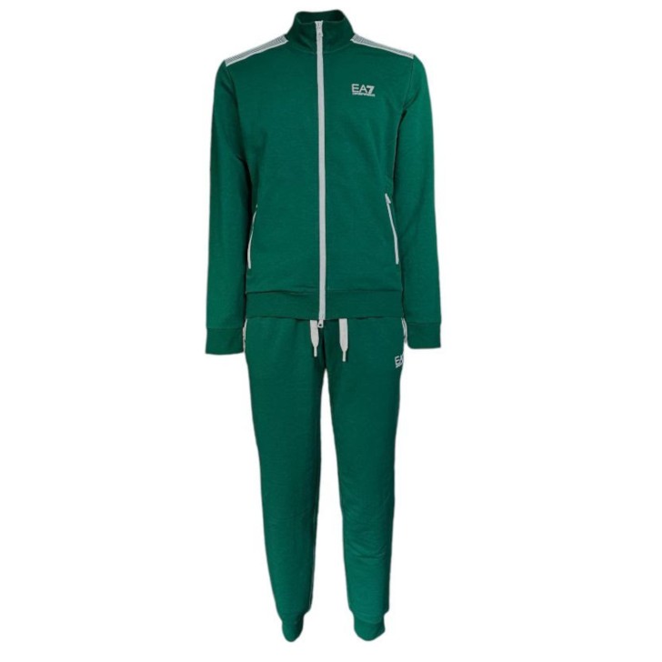 EA7 EMPORIO ARMANI TUTA COMPLETA IN COTONE GREEN