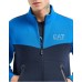 EA7 EMPORIO ARMANI TUTA COMPLETA IN MISTO COTONE BLUE E BLUETTE CON LOGO LETTERING	