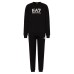 EA7 EMPORIO ARMANI TUTA COMPLETA IN MISTO COTONE BLACK CON LOGO LETTERING 