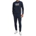 EA7 EMPORIO ARMANI TUTA COMPLETA IN MISTO COTONE BLUE CON LOGO LETTERING	