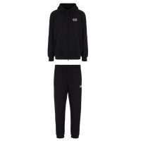 EA7 EMPORIO ARMANI TUTA COMPLETA IN MISTO COTONE BLACK