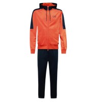 EA7 EMPORIO ARMANI TUTA COMPLETA IN MISTO COTONE ORANGE E BLUE	