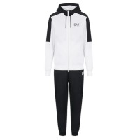 EA7 EMPORIO ARMANI TUTA COMPLETA IN TESSUTO TECNICO BLACK E WHITE CON LOGO LETTERING