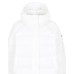 EA7 EMPORIO ARMANI BOMBER JACKET OVERSIZE WHITE CON CAPPUCCIO LOGO LETTERING ALL OVER TONO SU TONO 