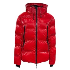 EA7 EMPORIO ARMANI BOMBER JACKET CON CAPPUCCIO LUCIDO RED 