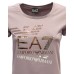 EA7 EMPORIO ARMANI T-SHIRT A MANICA CORTA IN COTONE CON MAXI LOGO LETTERING STAMPATO E IN STRASS	