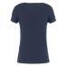 EA7 EMPORIO ARMANI T-SHIRT A MANICA CORTA IN COTONE BLUE CON MAXI LOGO LETTERING STAMPATO E IN STRASS 