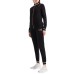 EA7 EMPORIO ARMANI TUTA COMPLETA IN COTONE ELASTICIZZATO BLACK CON LOGO LETTERING ROSAGOLD