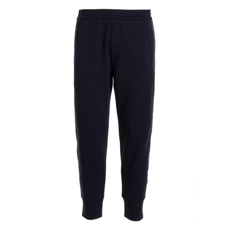 Emporio Armani Pantalone jogger Blu Navy con banda logata jacquard da Uomo 