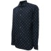 EMPORIO ARMANI CAMICIA IN COTONE REGULAR FIT BLU NAVY CON LOGO EA WHITE ALL OVER