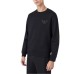 EMPORIO ARMANI FELPA BLACK IN MISTO COTONE CON LOGO AQUILA 