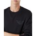 EMPORIO ARMANI FELPA BLACK IN MISTO COTONE CON LOGO AQUILA 