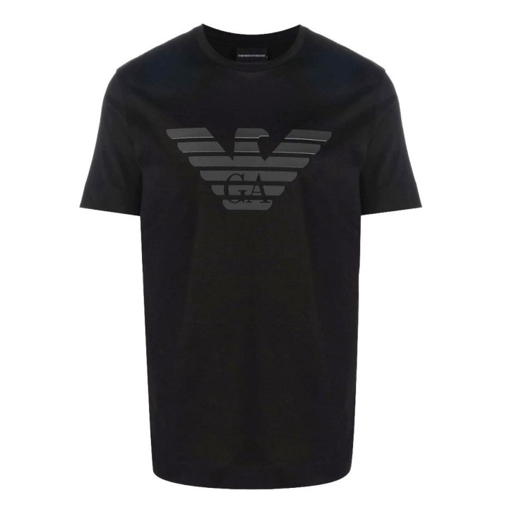 EMPORIO ARMANI T-SHIRT DA UOMO NERA CON LOGO NELLA PARTE ANTERIORE 