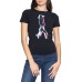 EMPORIO ARMANI T-SHIRT IN COTONE A MANICA CORTA BLACK CON STAMPA MULTICOLORE