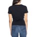 EMPORIO ARMANI T-SHIRT IN COTONE A MANICA CORTA BLACK CON STAMPA MULTICOLORE