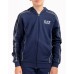 Ea7 Emporio Armani felpa da Bimbo blu con zip e cappuccio 