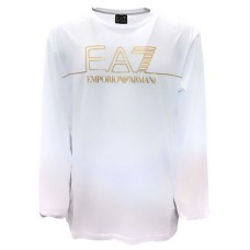 EA7 Emporio Armani t-shirt a manica lunga bianca da Uomo 