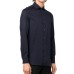 EMPORIO ARMANI CAMICIA REGULAR FIT BLU NAVY IN COTONE CON LOGO EA EAGLE ALL OVER TONO SU TONO	