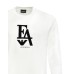 EMPORIO ARMANI MAGLIA A MANICA LUNGA WHITE CON LOGO LETTERING BLACK 