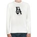 EMPORIO ARMANI MAGLIA A MANICA LUNGA WHITE CON LOGO LETTERING BLACK 