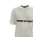 EMPORIO ARMANI T-SHIRT OVERSIZE A MANICA CORTA IN COTONE VANILLA CON LOGO LETTERING BLACK