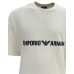 EMPORIO ARMANI T-SHIRT OVERSIZE A MANICA CORTA IN COTONE VANILLA CON LOGO LETTERING BLACK