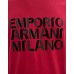 EMPORIO ARMANI T-SHIRT IN COTONE RED A MANICA CORTA CON LOGO LETTERING BLACK 