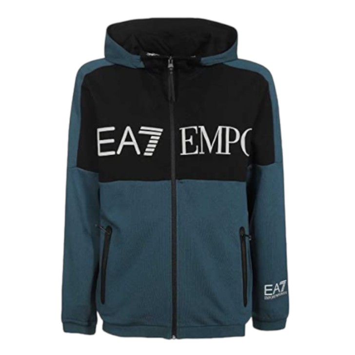 EA7 EMPORIO ARMANI FELPA DA UOMO CON ZIP E CAPPUCCIO 