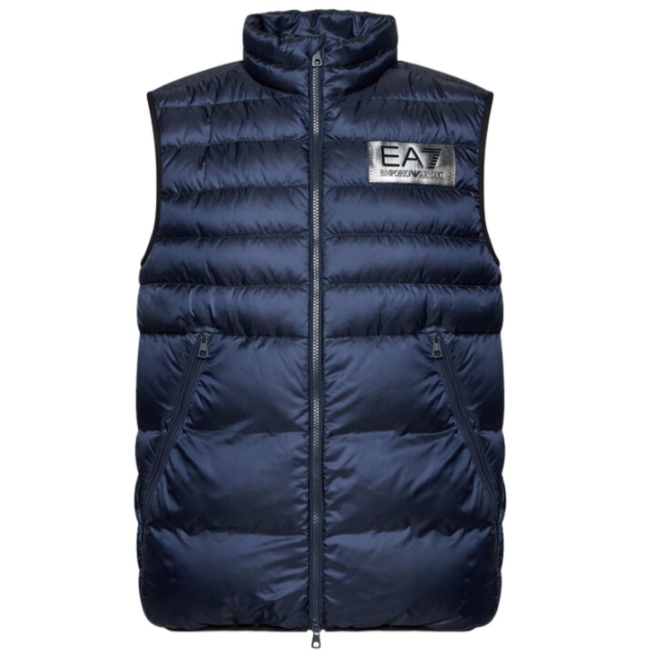 EA7 Emporio Armani Gilet da Uomo Blu con logo nella parte anteriore 