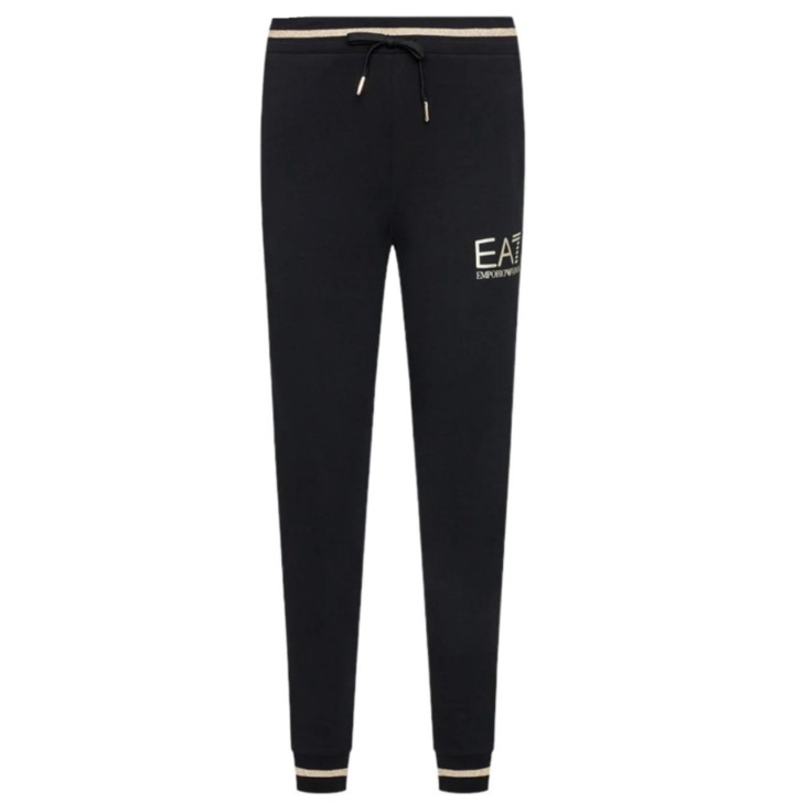 EA7 Emporio Armani pantalone di tuta nero con inserti oro da Donna